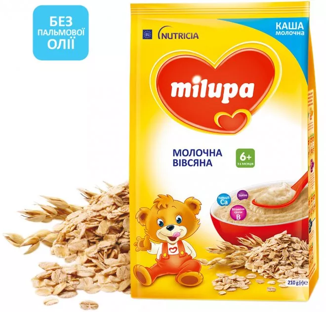 Каша Milupa молочная овсяная для детей от 6-ти мес 210г