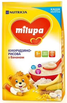 *Каша Milupa кукурузно-рисовая с бананом для детей от 5-ти мес 210г