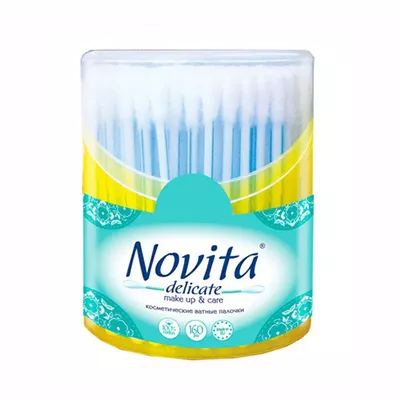 *Ватные палочки Novita Delicate в круглой банке №160