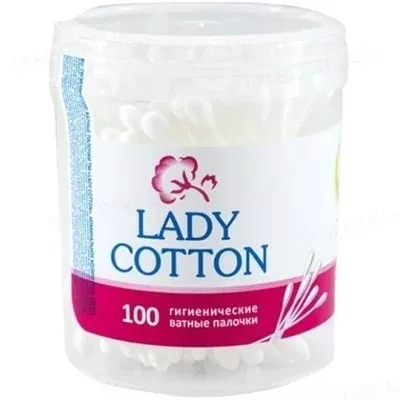 Ватные палочки Lady Cotton в круглой банке №100