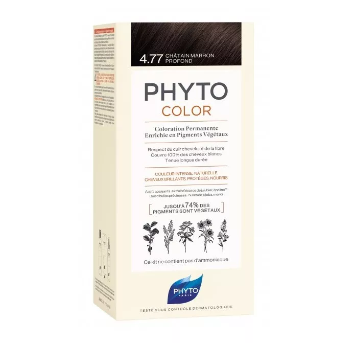 Крем-краска Phyto Фитоколор №4.77 шатен темный каштан 100мл
