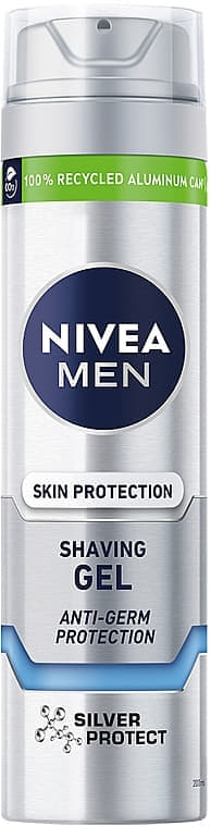 *NIVEA 81358 For men гель д/бритья Серебряная защита 200мл