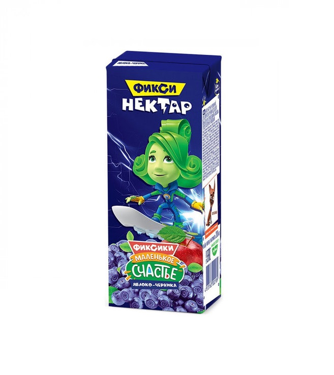 Нектар Фіксики Яблуко-Чорниця для дитячого харчування для дітей раннього віку 0,2л