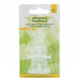 Соска Baby Team силіконова ортодонтична 2003 6+ 2 шт