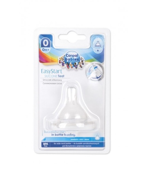 Соска для пляшечок з широким горлом EasyStart силіконова міні 1 шт