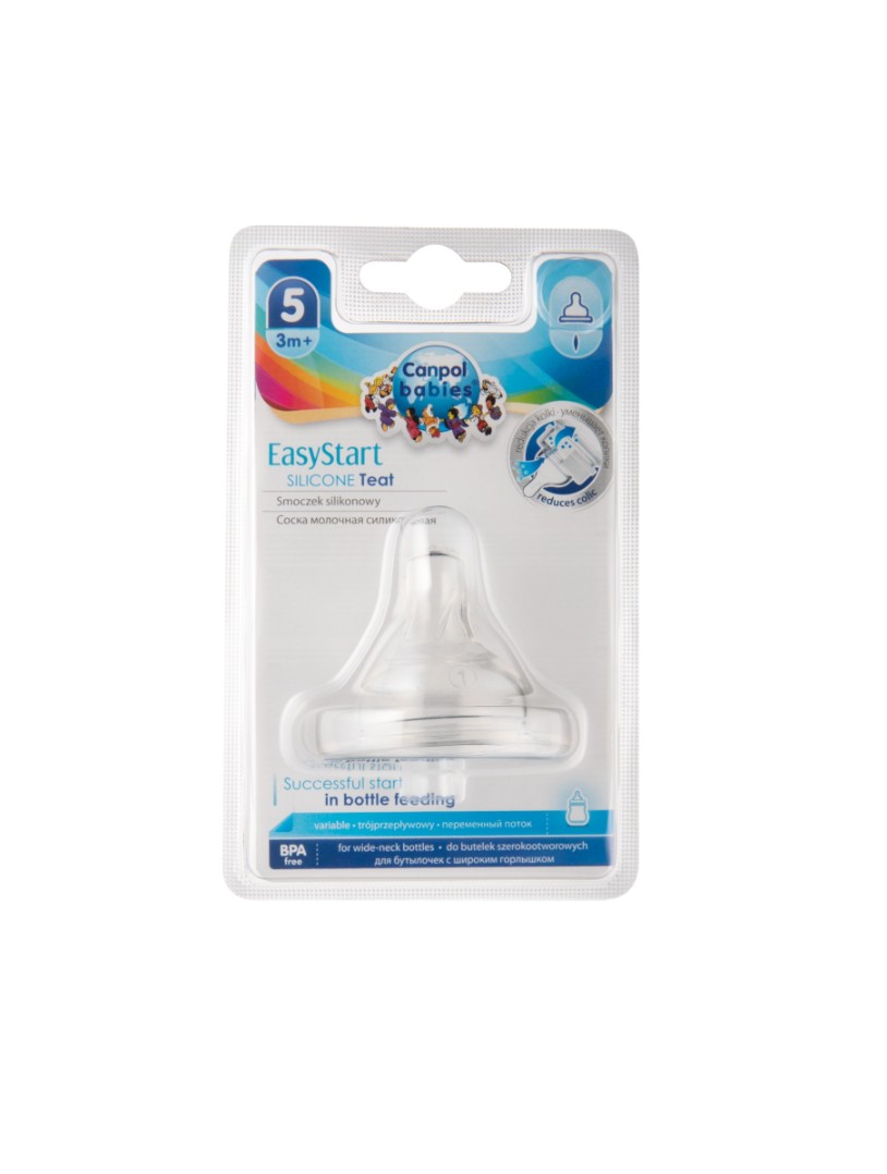 Соска для пляшечок з широким горлом EasyStart силіконова змінний потік 1 шт