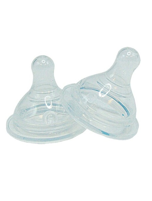 Соска Baby Team 2020 силіконова для пляшечки з широким горлом, 2шт. повільний потік 0+