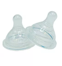 Соска Baby Team 2020 силіконова для пляшечки з широким горлом, 2шт. повільний потік 0+