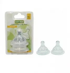Соска Baby Team 2022 силіконова для пляшечки з широким горлом, 2шт. швидкий потік 6+