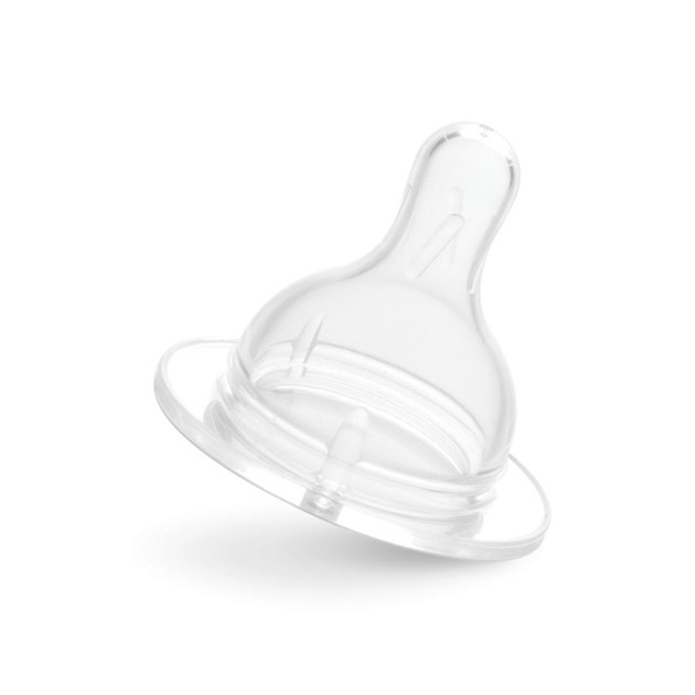 *BebeDor 322 Соска силікон д/пляшечок з шир шийкою сер.потік 3+міс