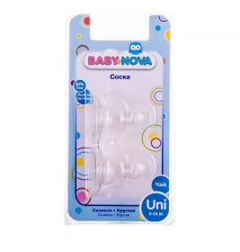 *Соска Baby-nova 12210 для пляшечок з широким горлом для чаю р. 1