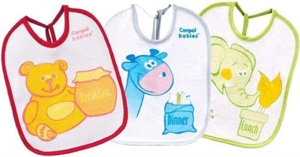 *Нагрудник Canpol ХБ набір з 3 шт Фрукти/Машини