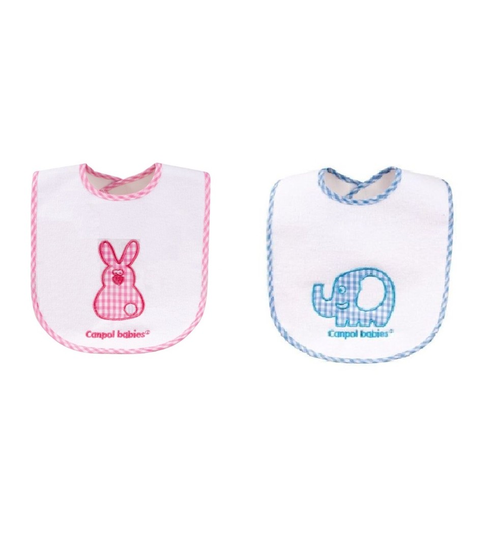 *Нагрудник Canpol 15/101 бавовняний Слоник/Кролик