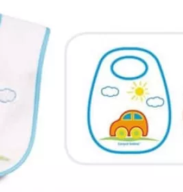 *Нагрудник Canpol 15/102 бавовняний З вишивкою