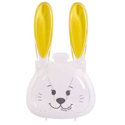 Набор Baby Team 6115 ложечка и вилочка Tritan в контейнере Зайчик