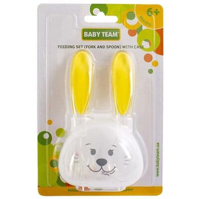 Набір Baby Team для годування (виделочка та ложечка) в футлярі
