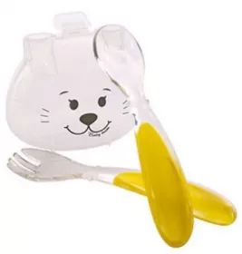 Набір Baby Team для годування (виделочка та ложечка) в футлярі