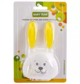 Набір Baby Team для годування (виделочка та ложечка) в футлярі