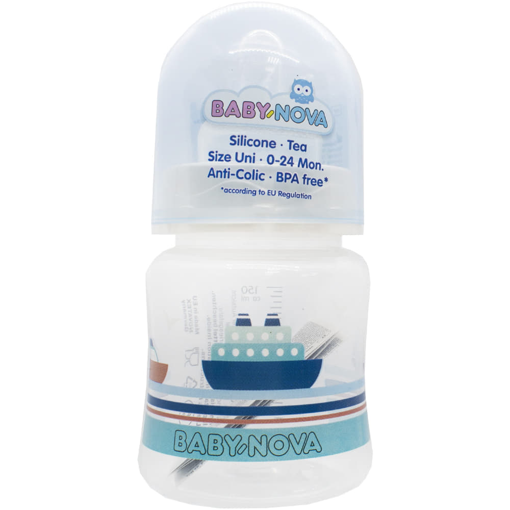*Бутылочка Baby-nova 3960171 пласт.ПП шир.горл.Декор 150мл *Бутылочка Baby-nova 3960171 пласт.ПП шир.горл.Декор 150мл