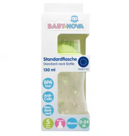 *Бутылочка Baby-nova 45010-3 Одноцв.пластм.салатовая 130мл