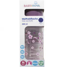 *Бутылочка Baby-nova 48002-1 пласт.ПП шир.горл.Декор сиреневая 300мл