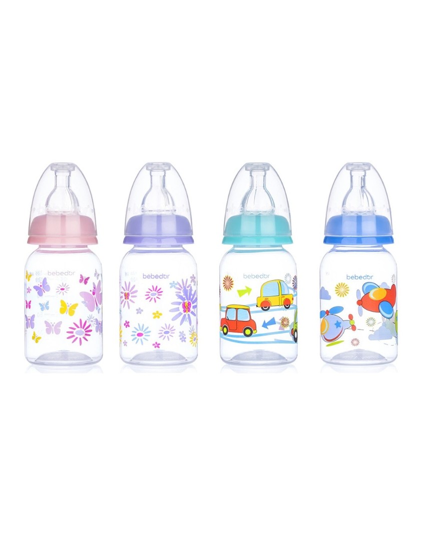 *Пляшечка 23302 Bebedor поліпропіленова з малюнком із силіконовою соскою середній потік 125 мл