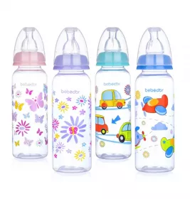*Пляшечка 24302 Bebedor поліпропіленова з малюнком із силіконовою соскою середній потік 250мл