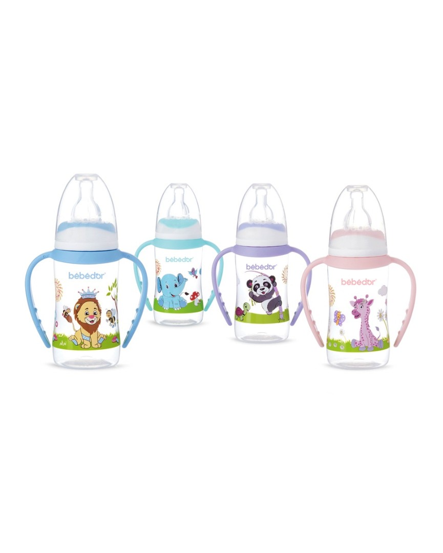 *Пляшечка 76302 Bebedor з ручками із силіконовою соскою середній потік 125 мл