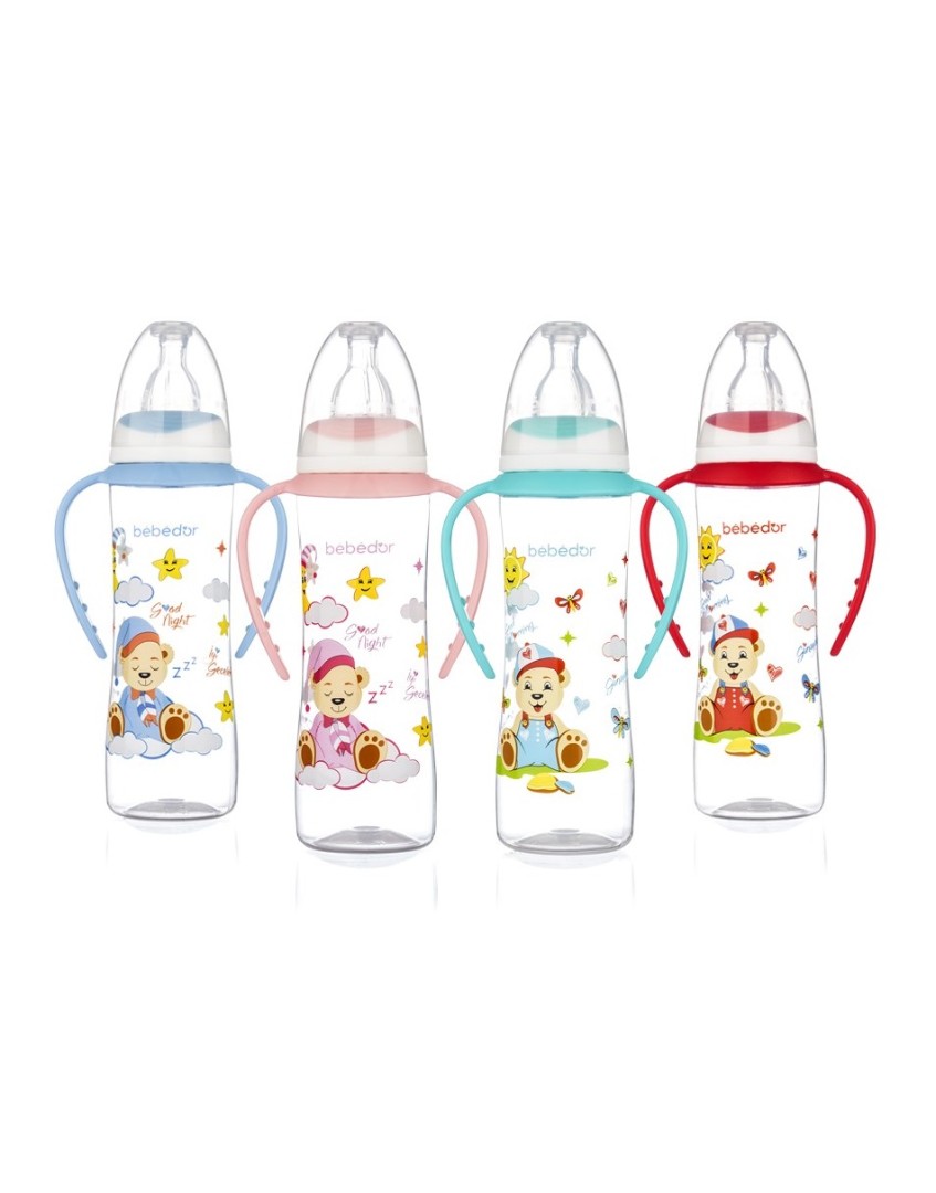 *Пляшечка 77302 Bebedor з ручками із силіконовою соскою середній потік 250 мл