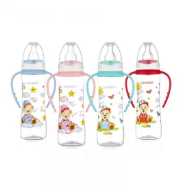 *Пляшечка 77302 Bebedor з ручками із силіконовою соскою середній потік 250 мл