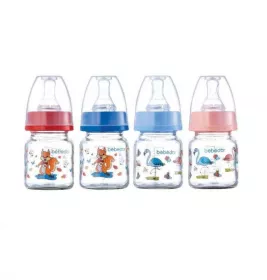 *Пляшечка 35301 Bebedor скляна з малюнком із силіконовою соскою повільний потік 60 мл