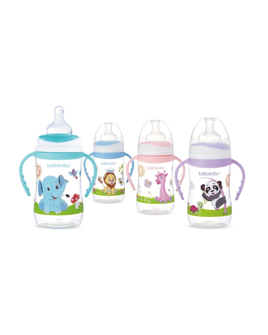 *Пляшечка 89322 Bebedor з широкою шийкою із силіконовою соскою середній потік 250 мл