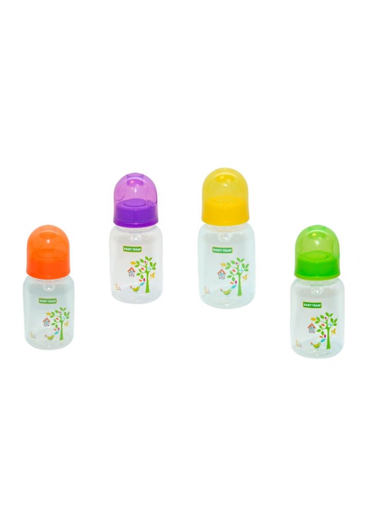 Пляшечка Baby Team 1400 з силіконовою соскою, 125 мл 0+