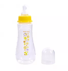 *Пляшечка Baby Team 1412 ергономічної форми з силіконовою соскою, 250мл 0+