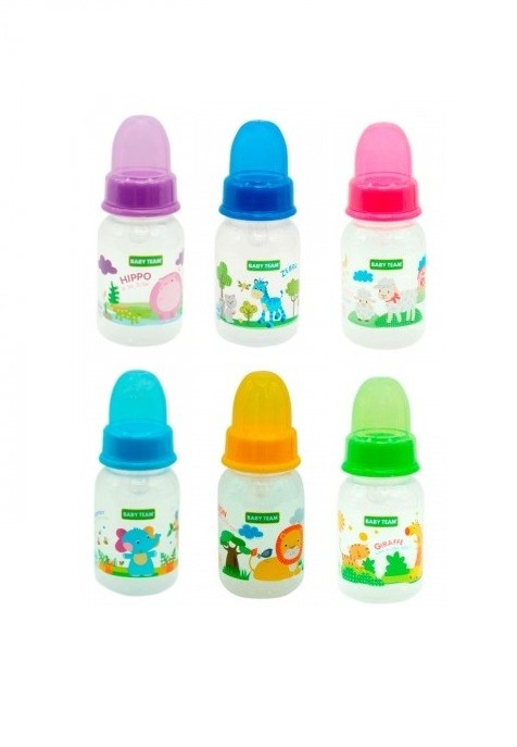 Пляшечка Baby Team 1110 з силіконовою соскою, 125 мл