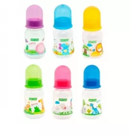 Пляшечка Baby Team 1111 з талією і силіконовою соскою, 125 мл
