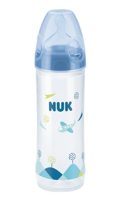 *Пляшечка Nuk Classic 10225140 з силіконовою соскою 250 мл (блакитна)