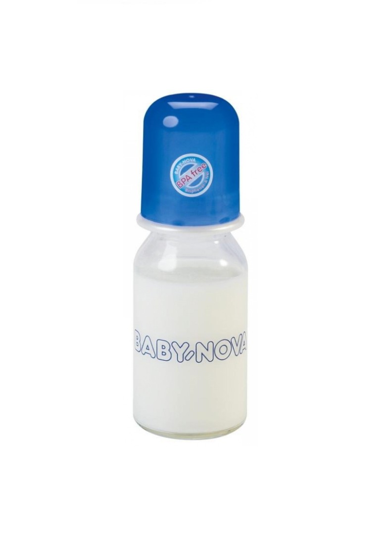 Пляшечка Baby-nova 43105 Однокольорова скляна 125 мл
