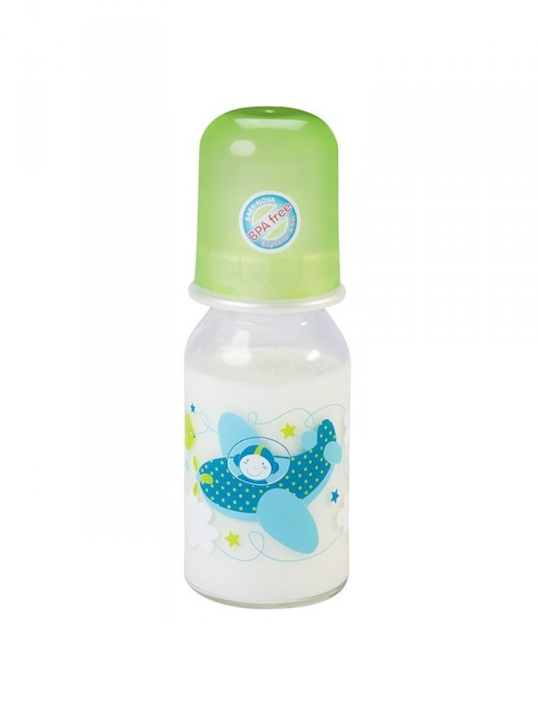 *Бутылочка Baby-nova 44605 Декор стеклянная 125 мл *Бутылочка Baby-nova 44605 Декор стеклянная 125 мл