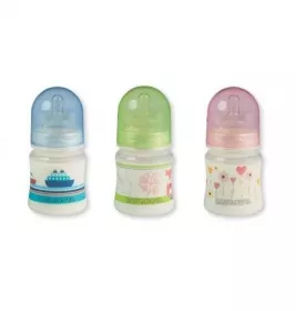 *Бутылочка Baby-nova 45001 пласт. широкое горлышко Декор 150мл