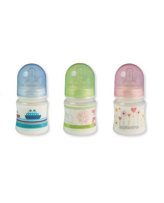 *Пляшечка Baby-nova 45001 пласт. широке шийка Декор 150мл