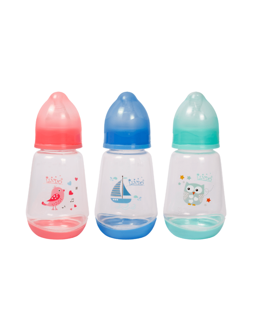 *Пляшечка Lindo антиколікова із силіконовою соскою 150 мл