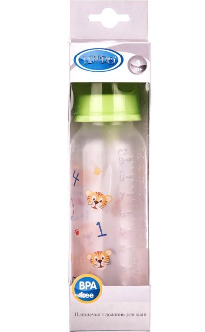*Пляшечка Lindo для каш мʼяка з ложечкою щіткою 250 мл
