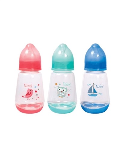 *Пляшечка Lindo із силіконовою соскою та регулятором 125 мл