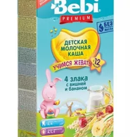 *Мюсли Bebi Юниор Вишня-банан с мол из 4-х злак 200 г