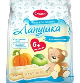 Печиво дитяче розчинне Лапушка яблуко та гарбуз 180г