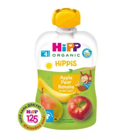 Пюре HiPP 8520-02 Фруктовое Яблоко-Груша-Банан с 4 мес 100г (пауч)