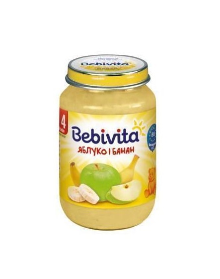 *Пюре Bebivita 1689 Яблоко и банан 190г *Пюре Bebivita 1689 Яблоко и банан 190г