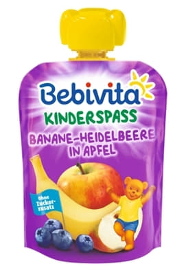 *Пюре Bebivita 1418 Банан-чорниця-яблуко 90 г (пауч)