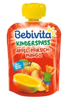 *Пюре Bebivita 1419 Яблуко-персик-манго 90 г (пауч)